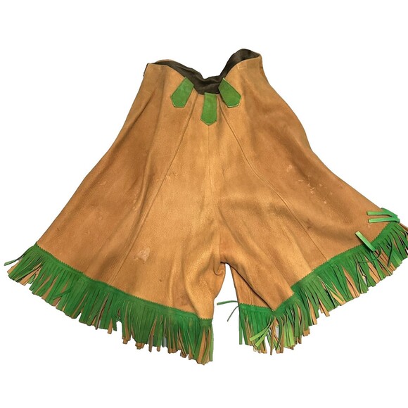 RARE Vintage 1940s Marge Riley Child Fringe Western Set Suede Vest & Culottes - Picture 8 of 16